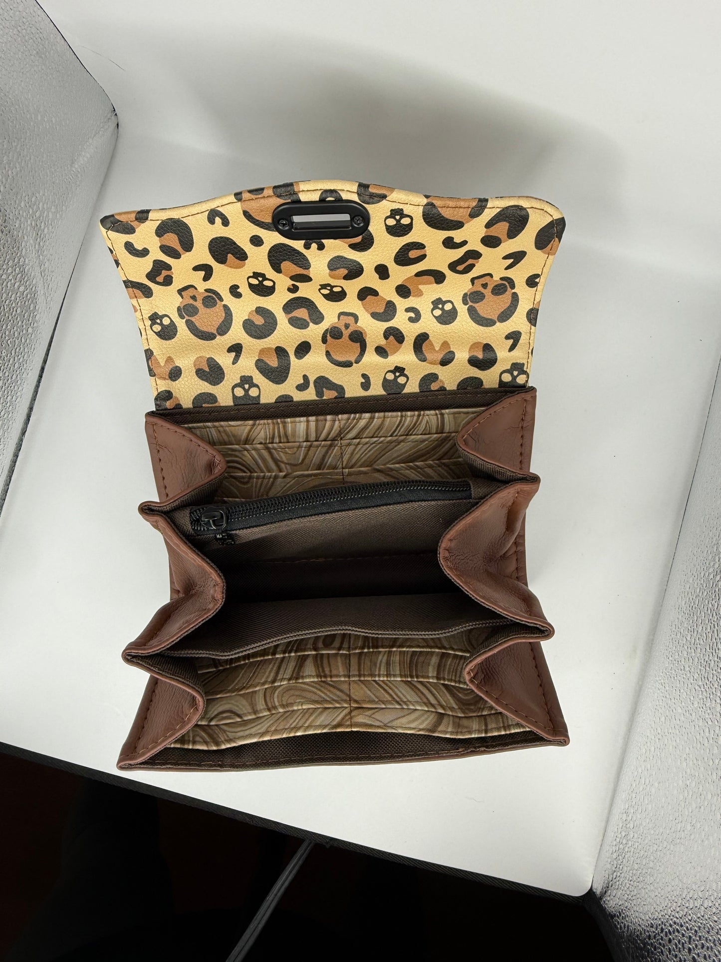Skull leopard clutch wallet