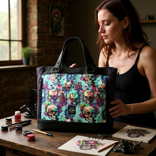 Skull business tote