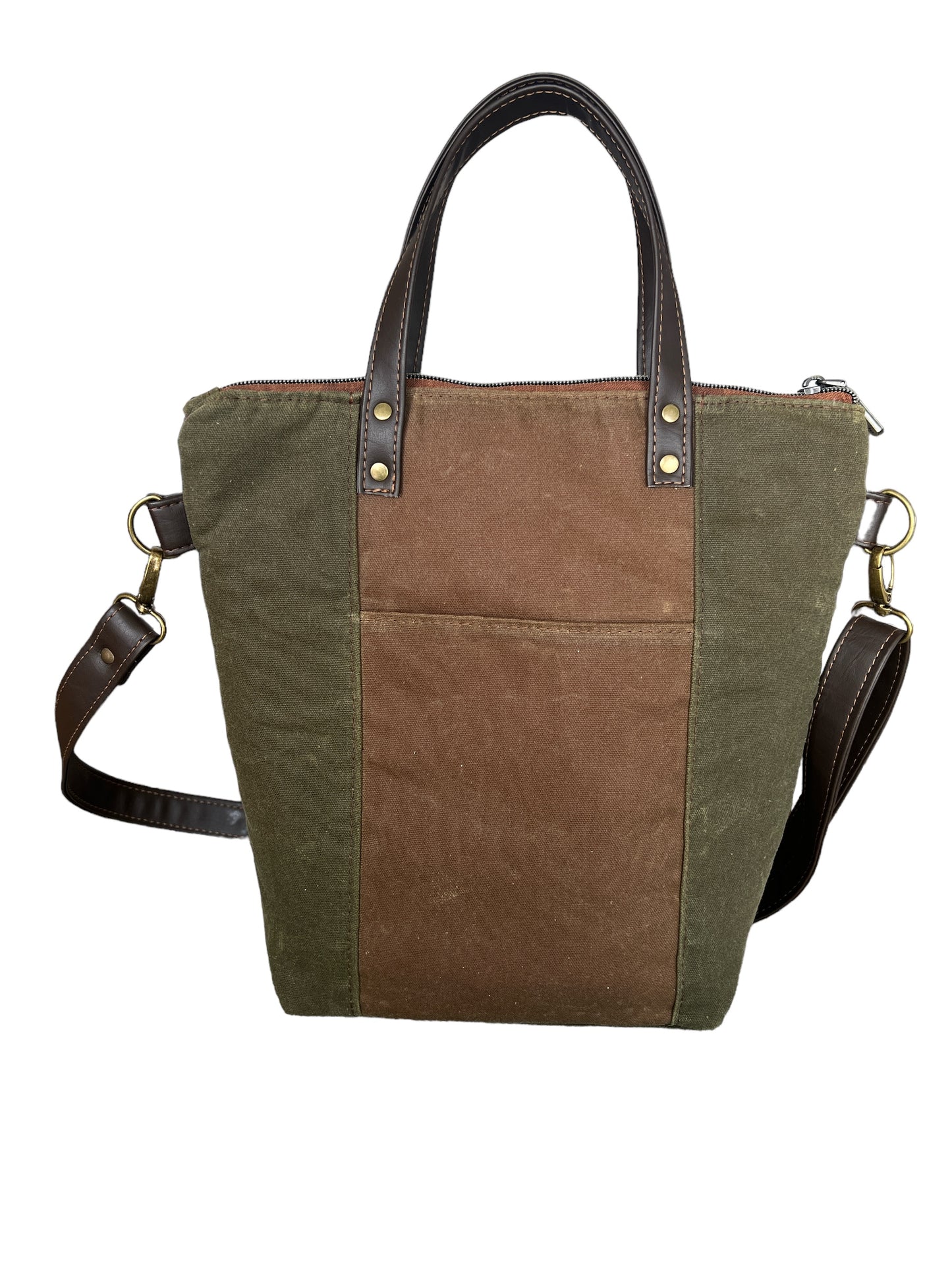 Waxed canvas redwood tote