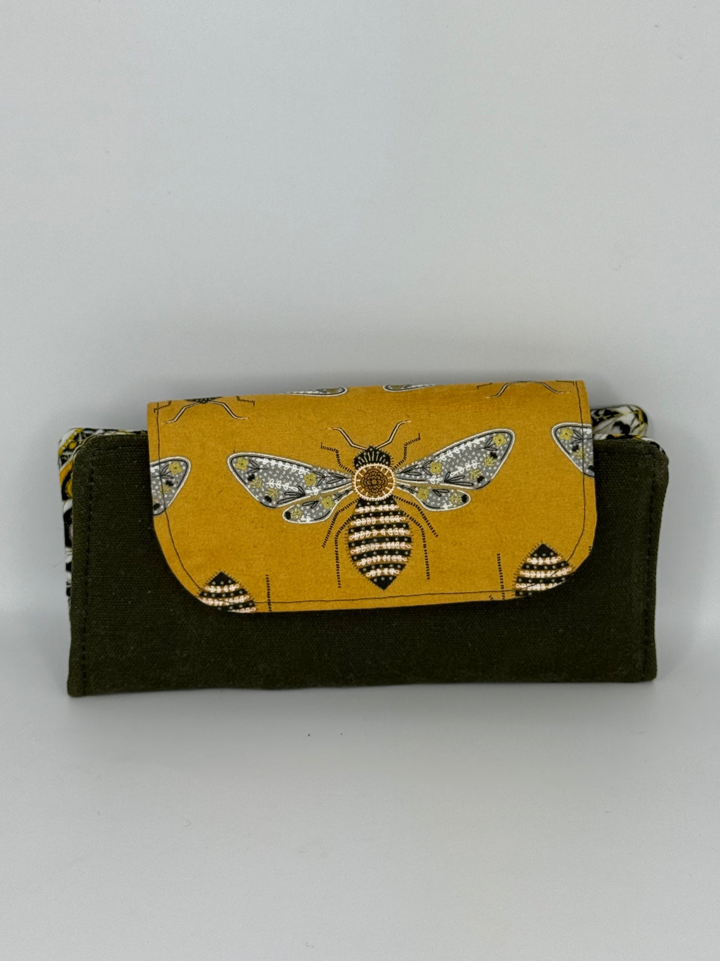 Waxed canvas/ bee wallet