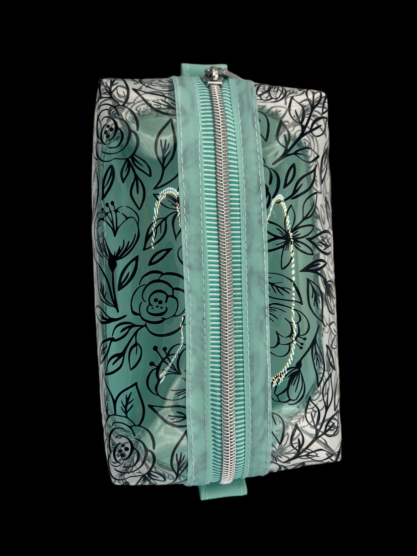 Turquoise and floral toiletry bag