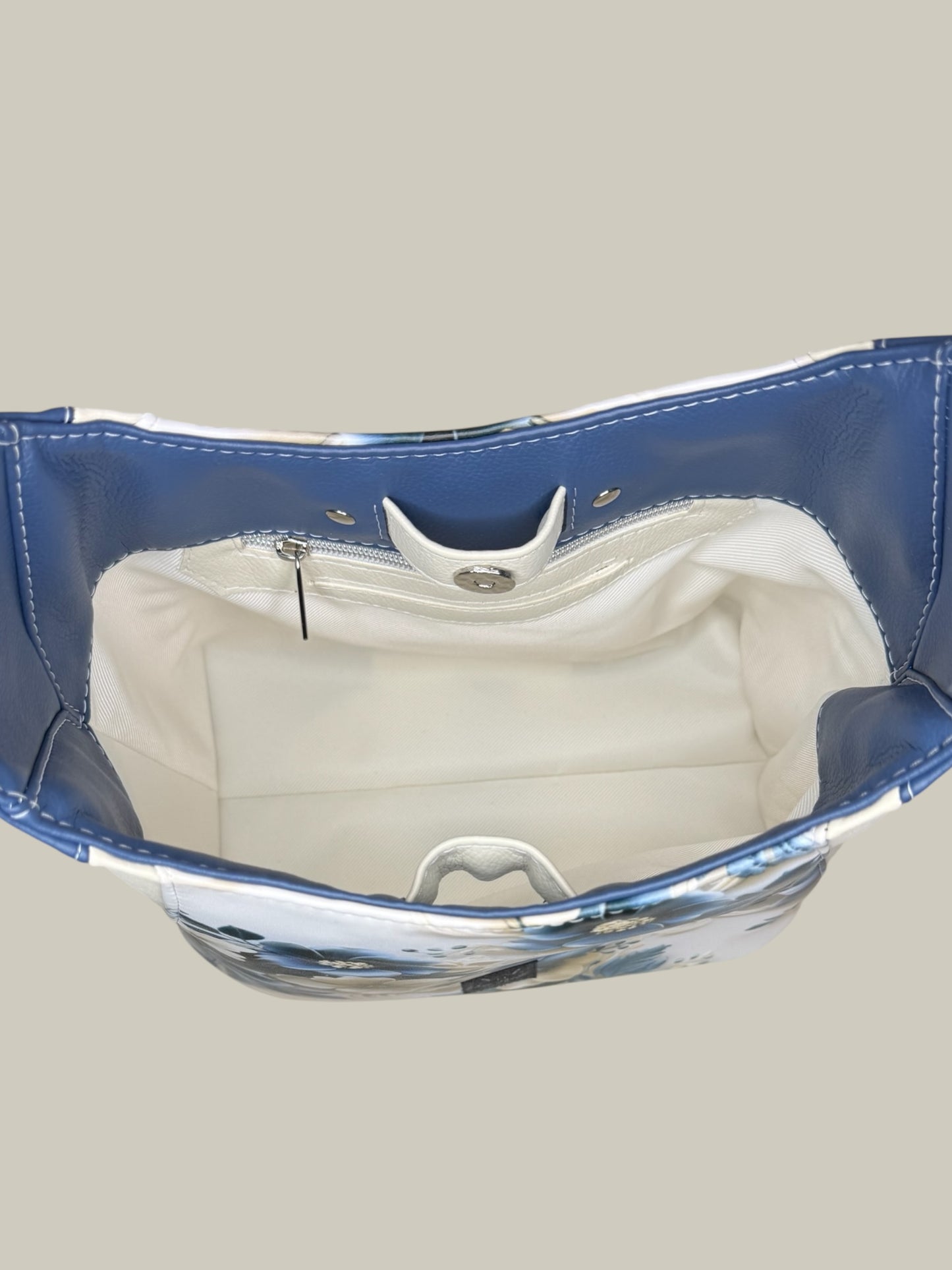 3D blue floral adena shoulder bag