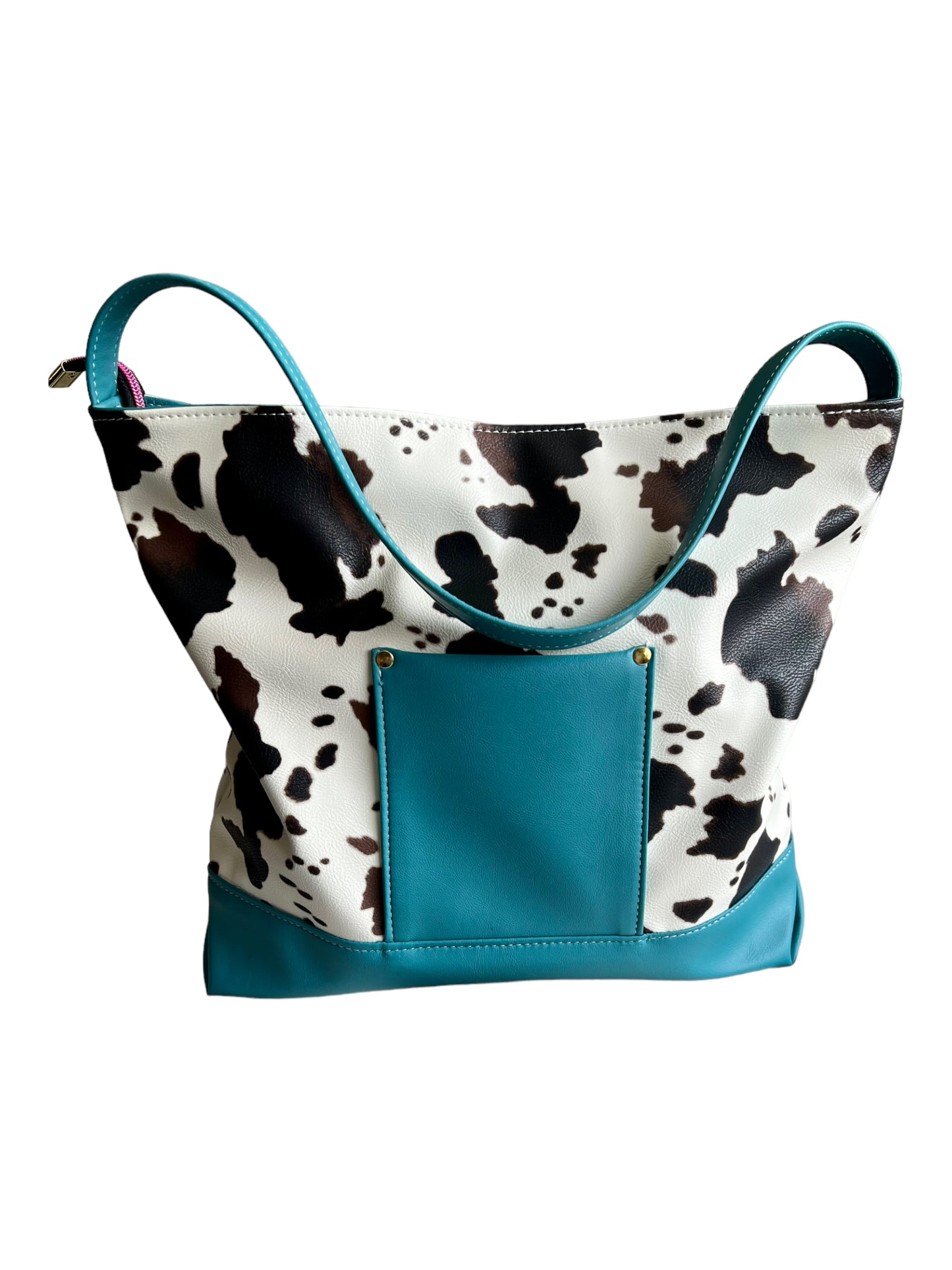Turquoise Cowhide Shoulder Bag
