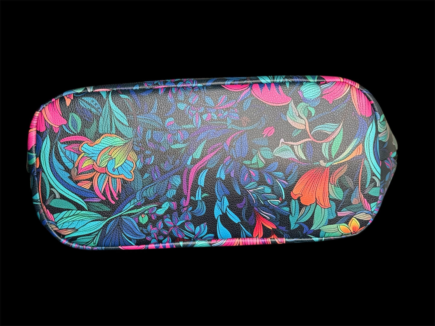 Blacklit flowers slouchy shoulder bag