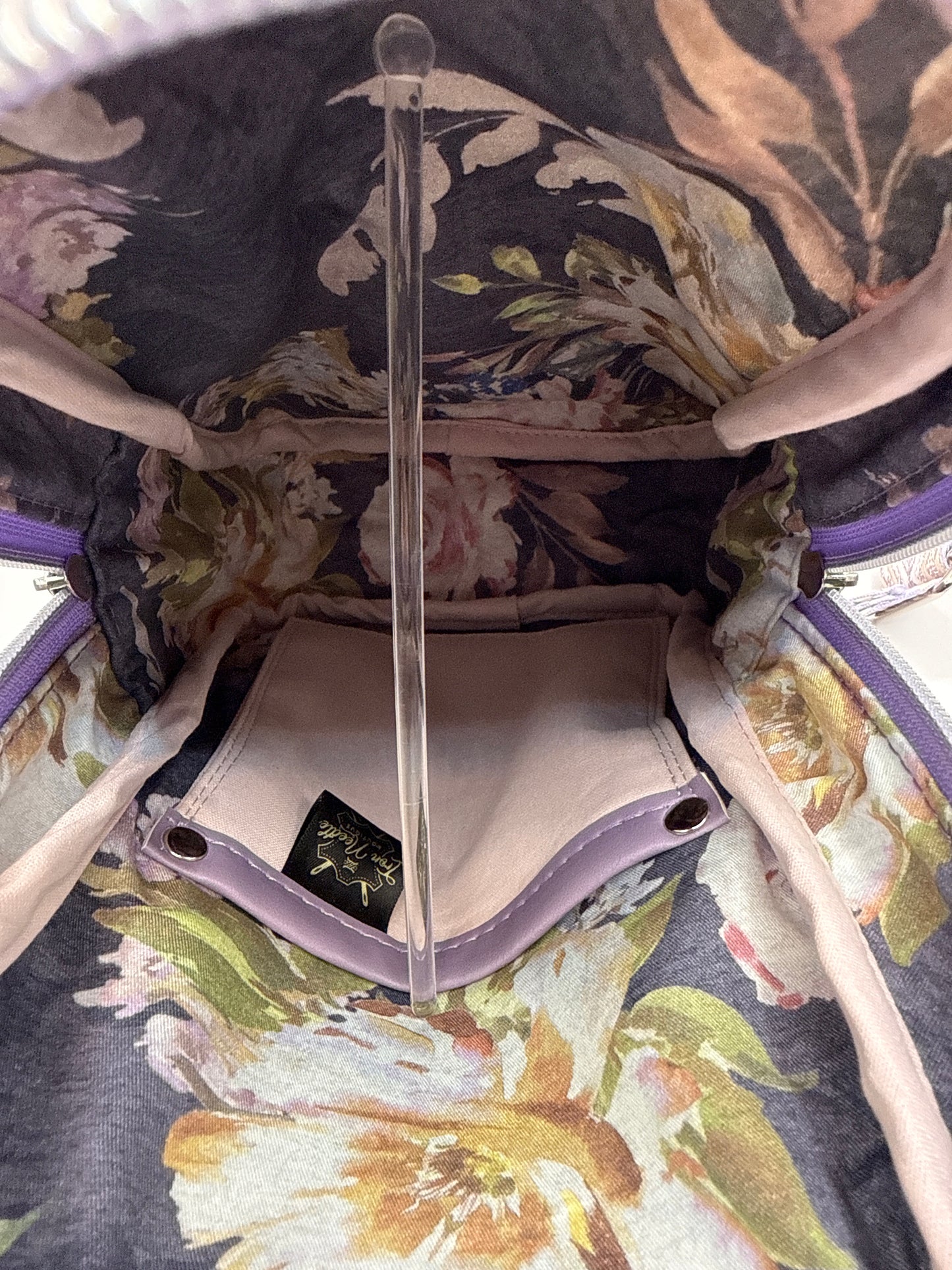 Lilac flower sling bag