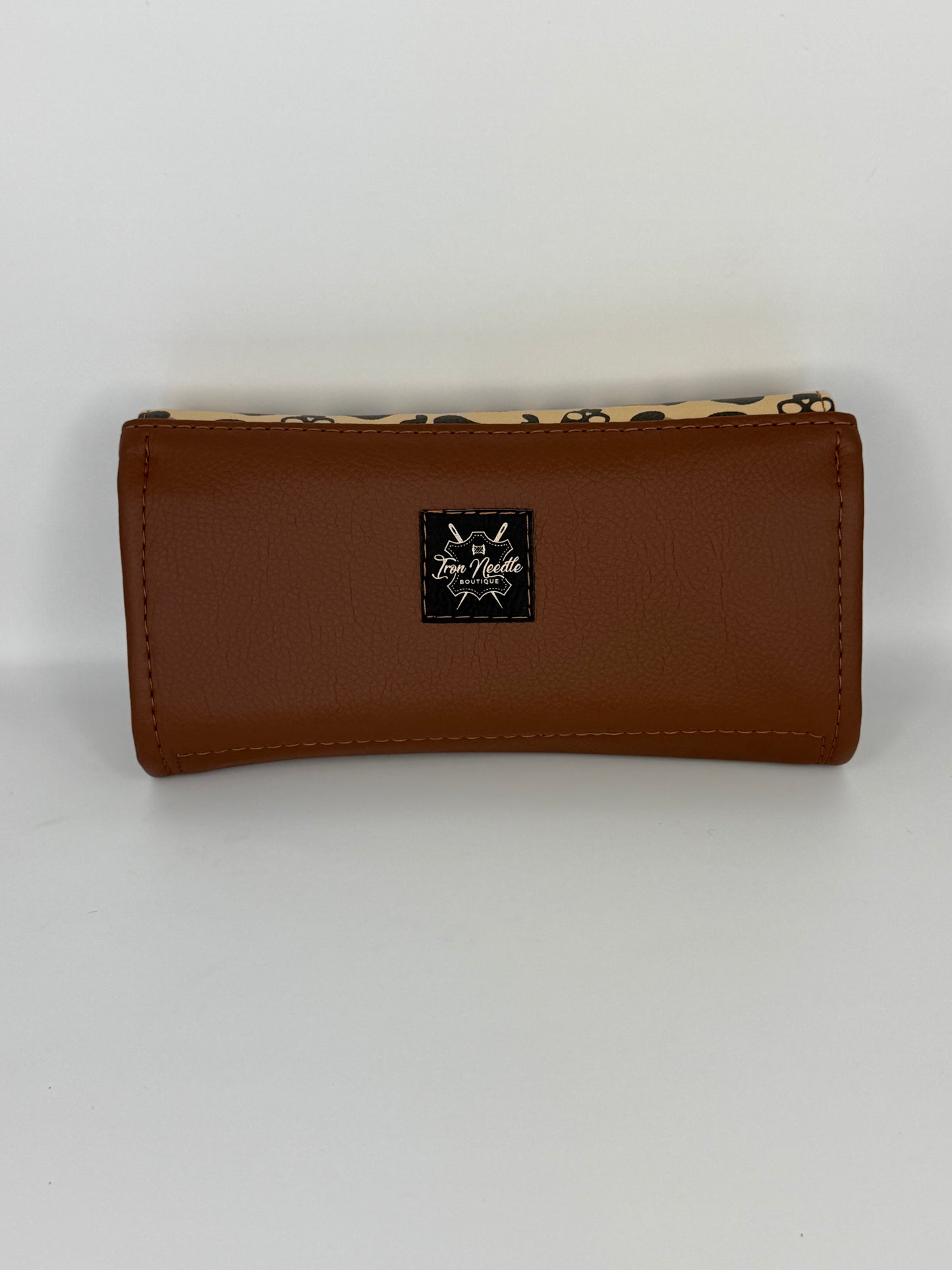 Skull leopard clutch wallet