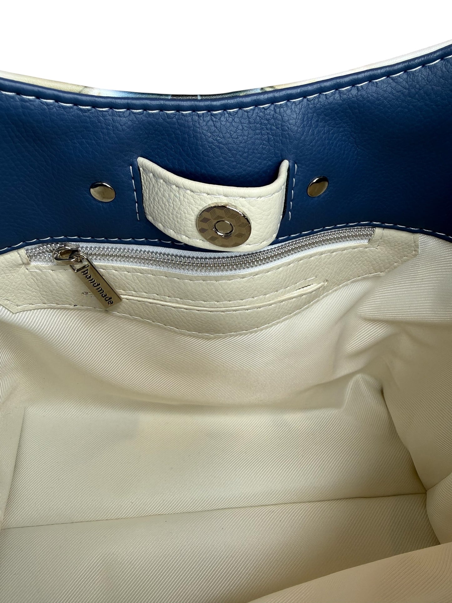 3D blue floral adena shoulder bag
