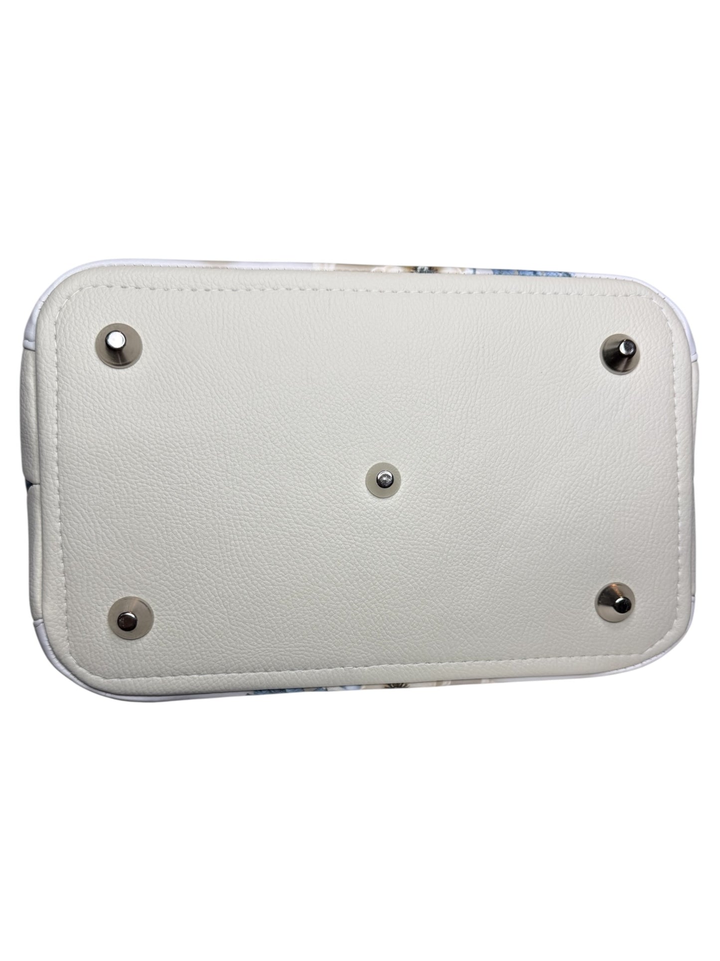 3D blue floral adena shoulder bag