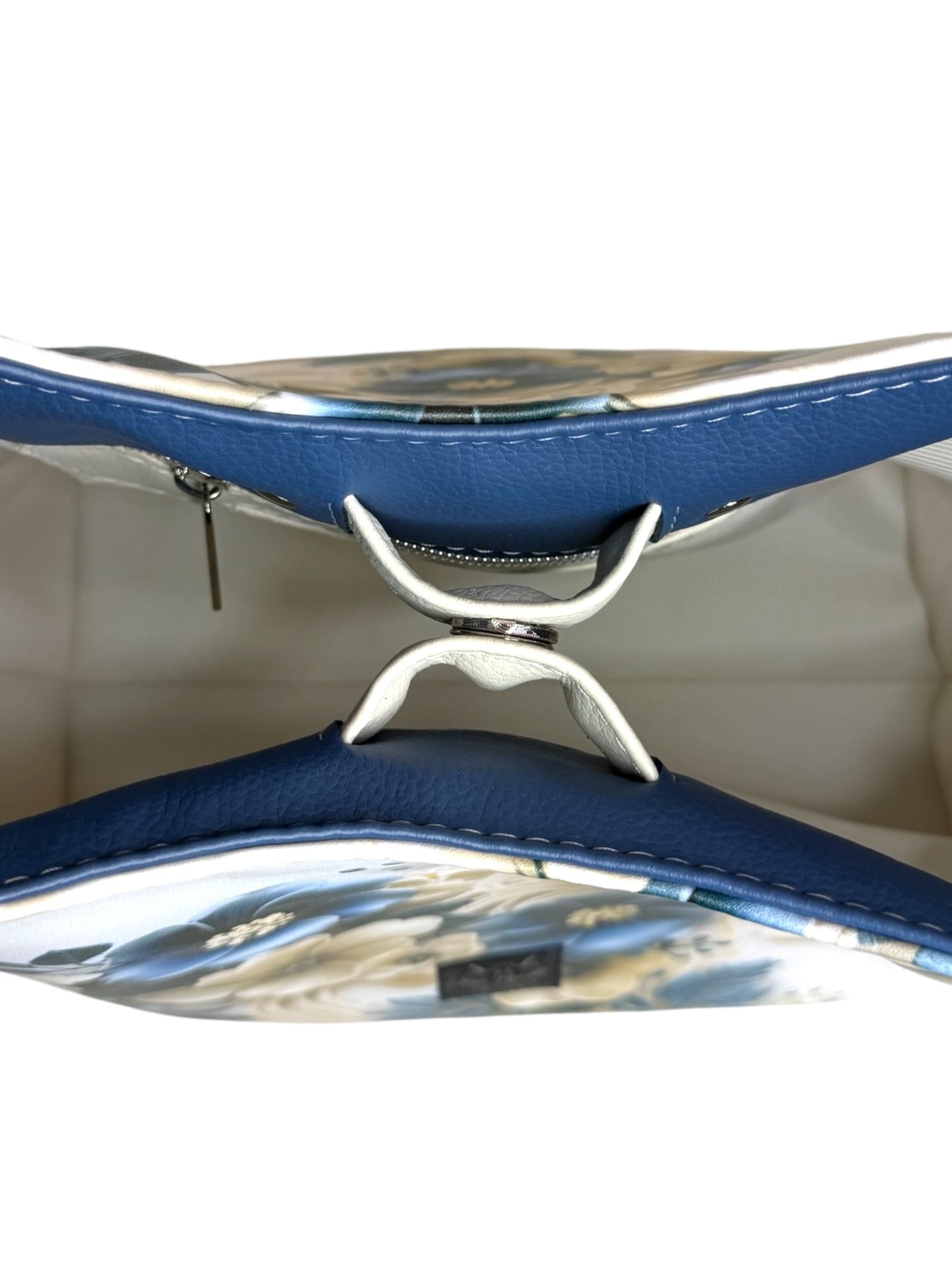 3D blue floral adena shoulder bag
