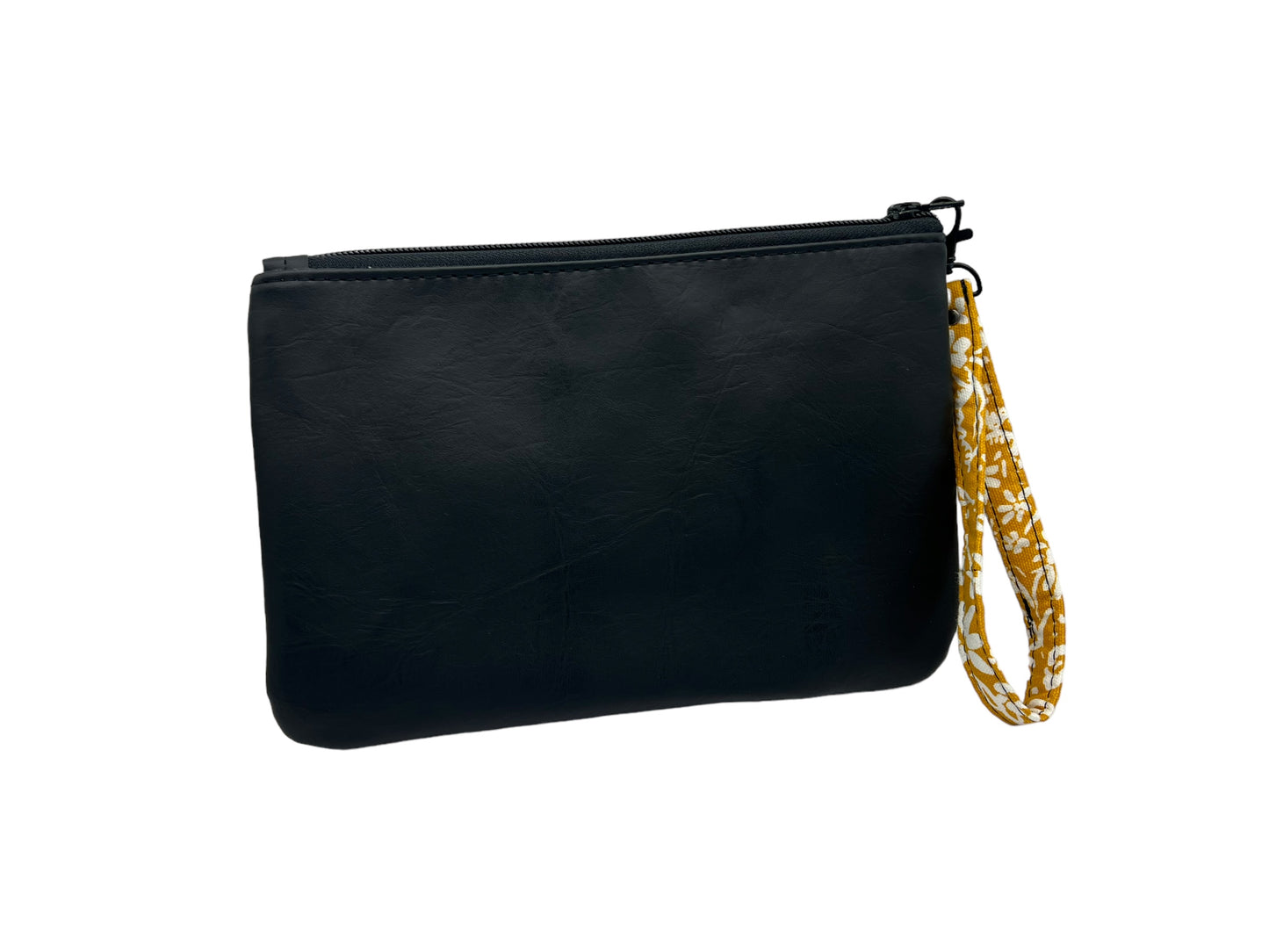 Yellow floral zippy clutch