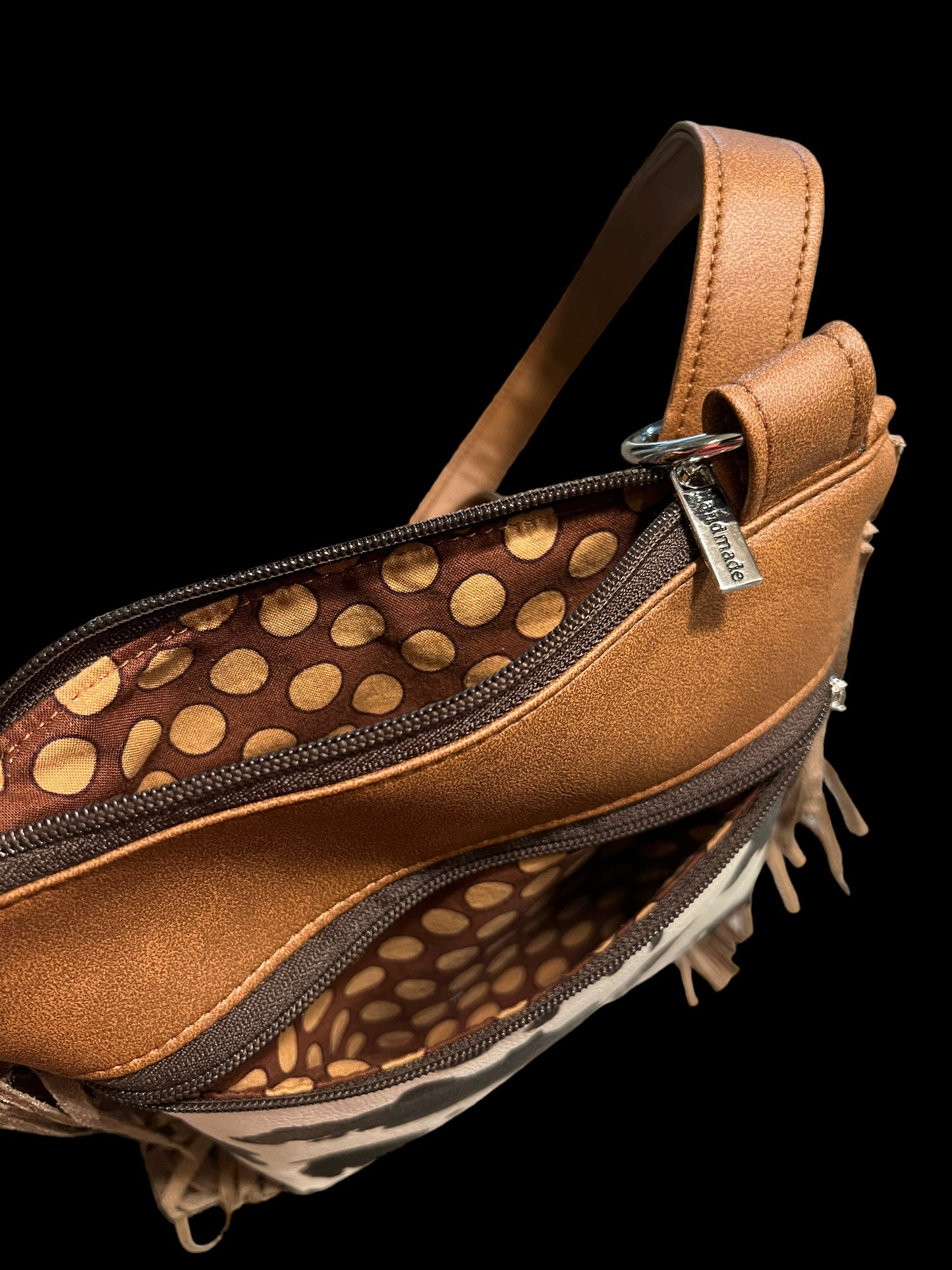 Cowhide Fringe Crossbody Bag