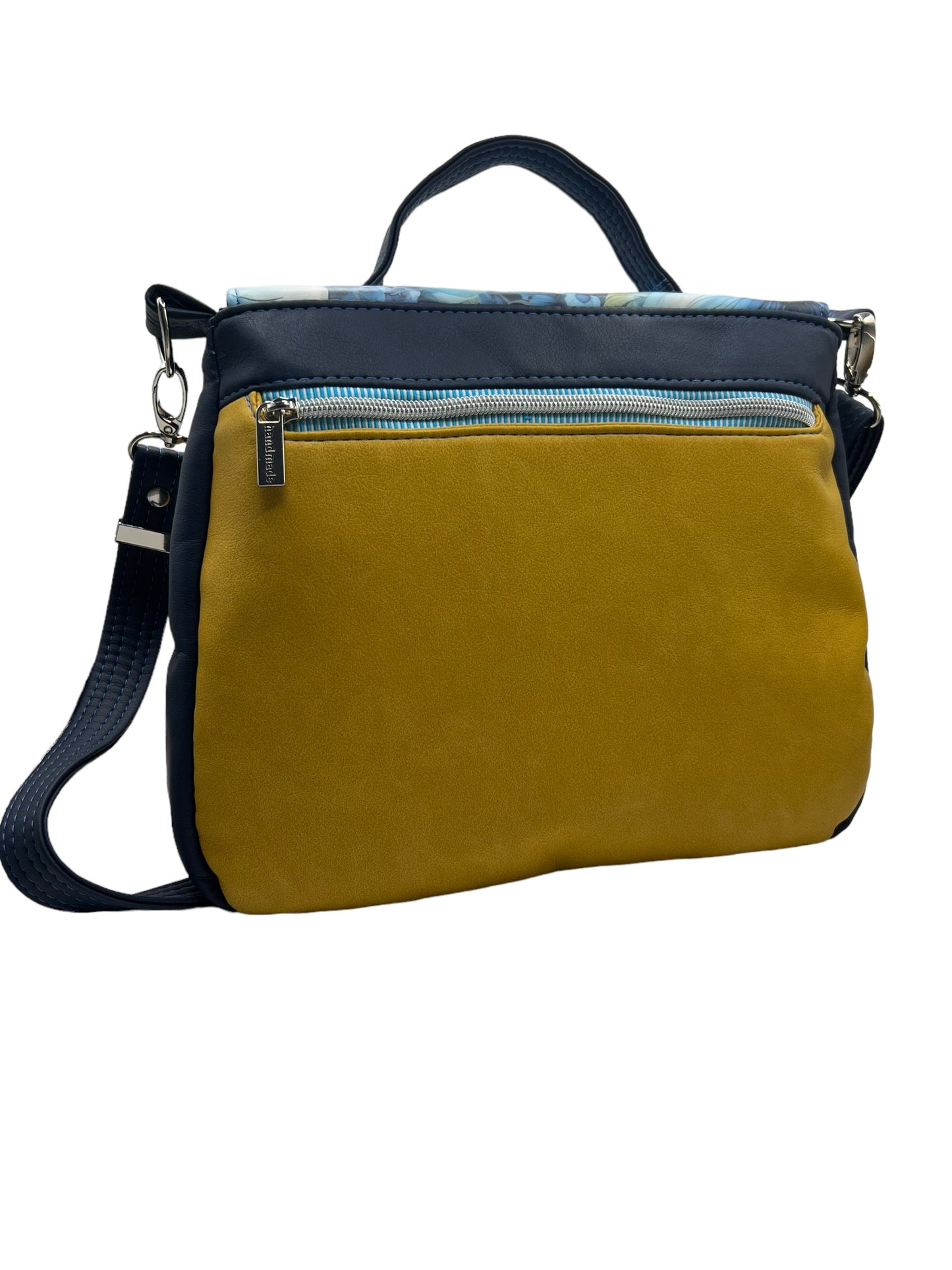 Blue floral primula satchel