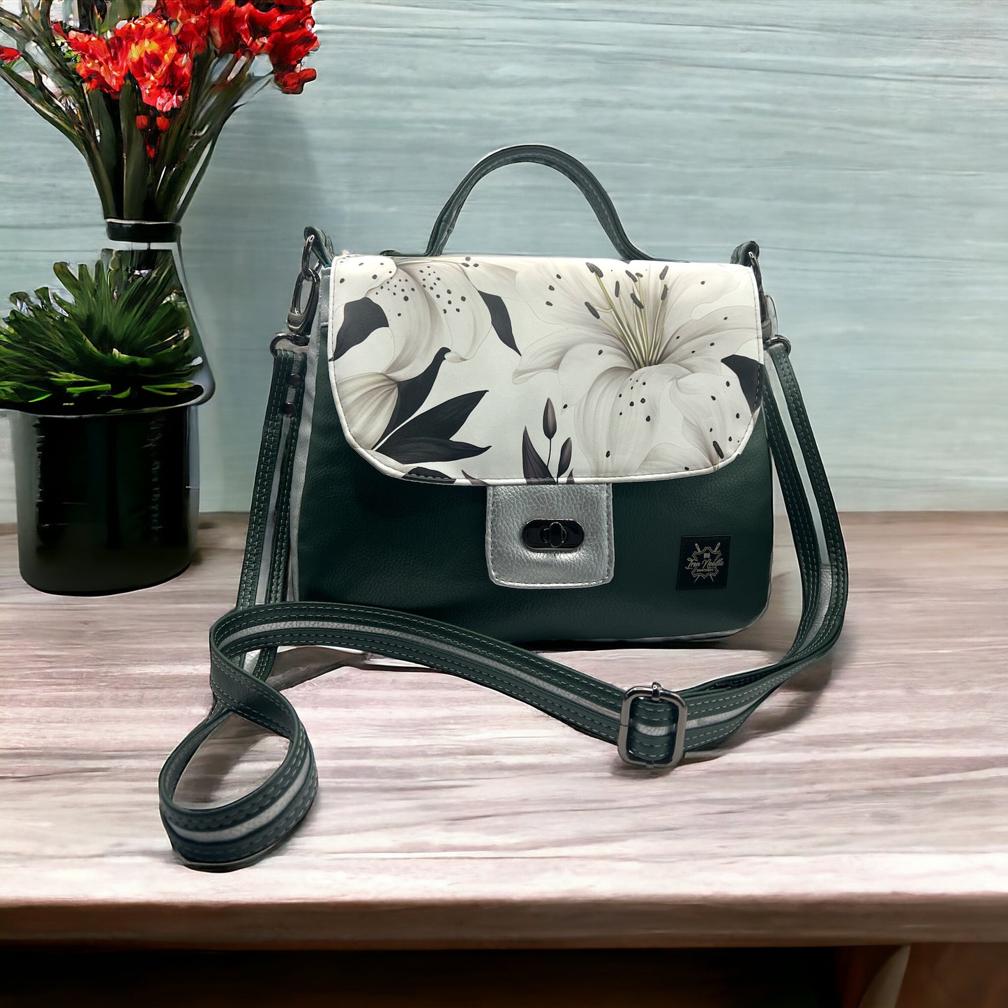 Green/Silver Primula Satchel