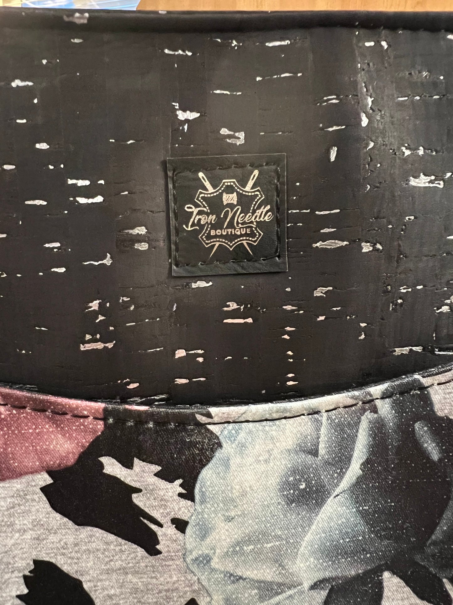 Black cork and floral convertible backpack