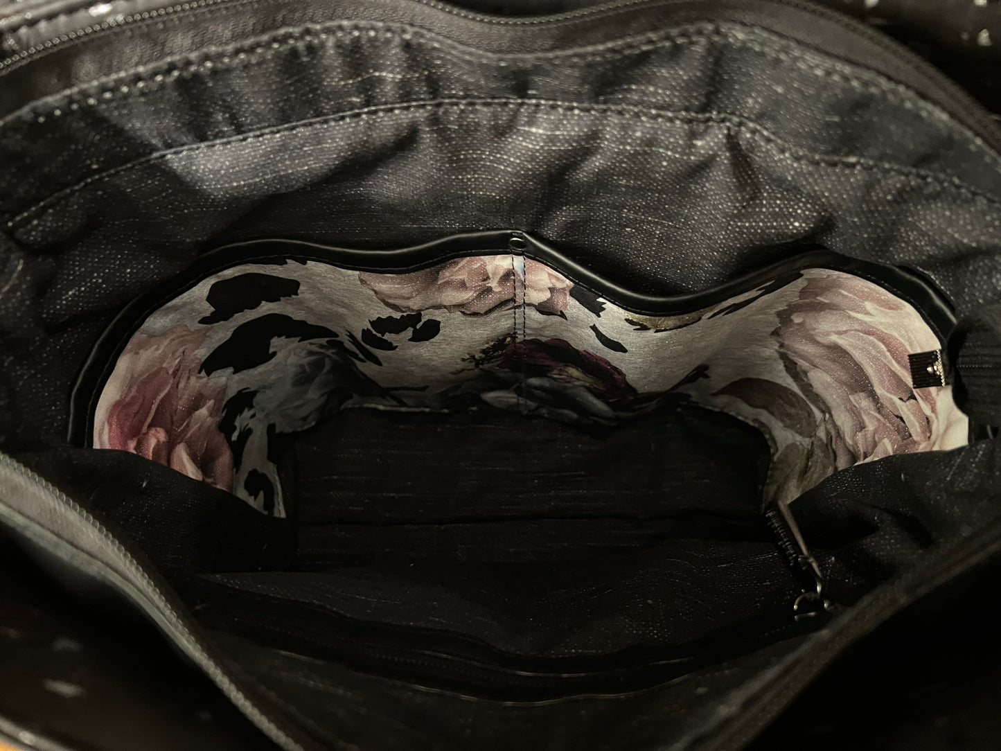 Black cork and floral convertible backpack