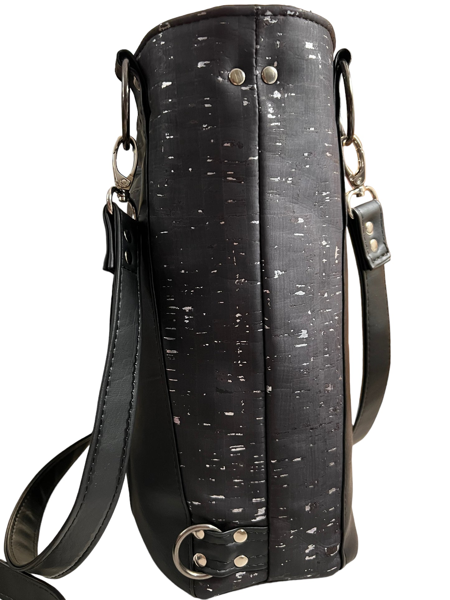 Black cork and floral convertible backpack