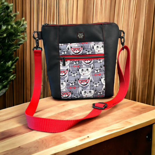 Nerdy cat crossbody bag