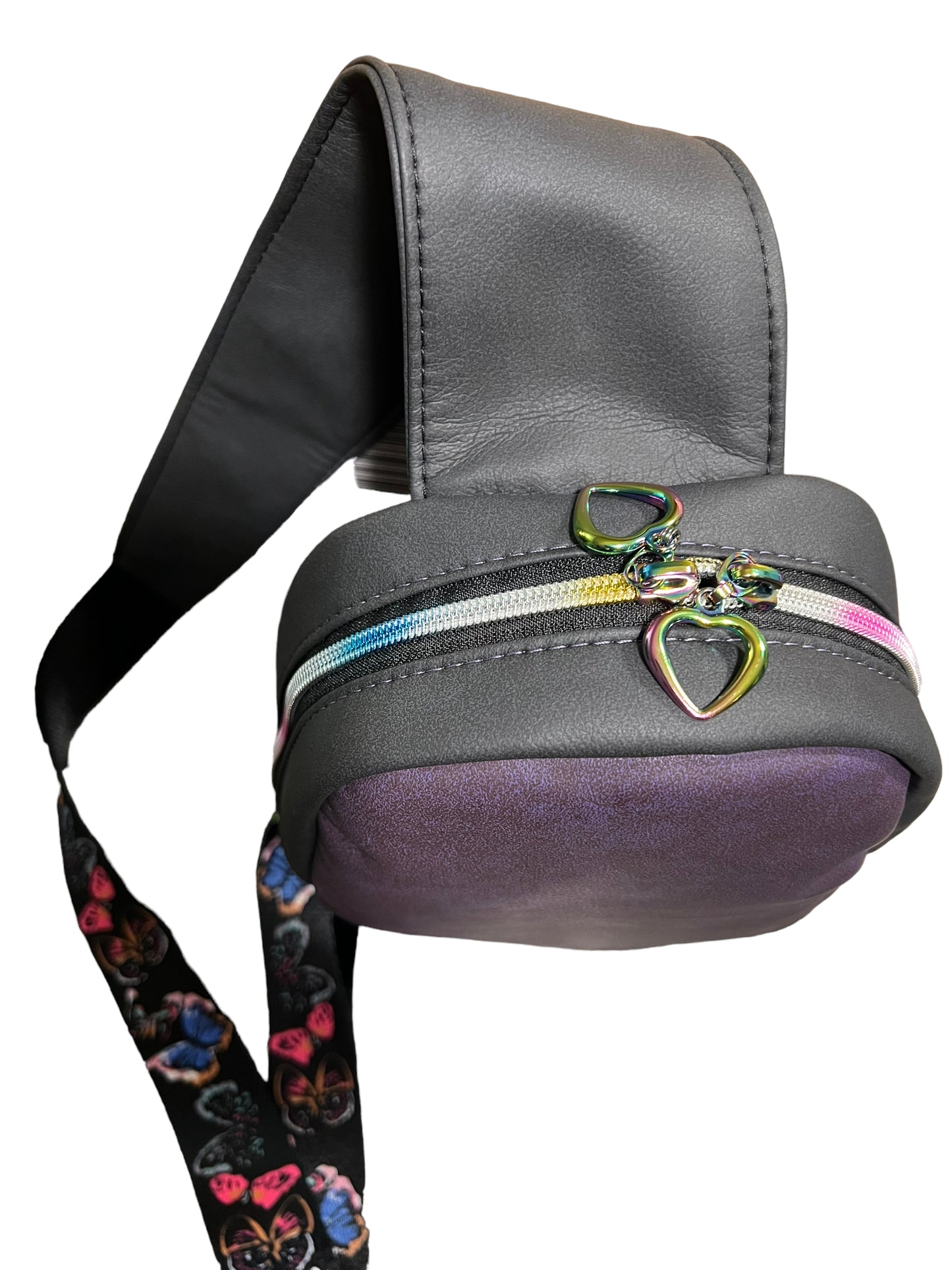 Purple butterfly slingbag