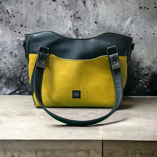 Mustard and charcoal Hiraeth handbag