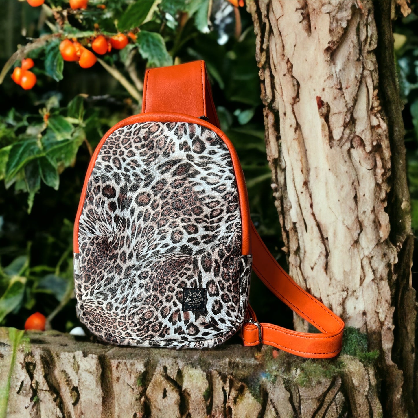 Orange Leopard Sling Bag