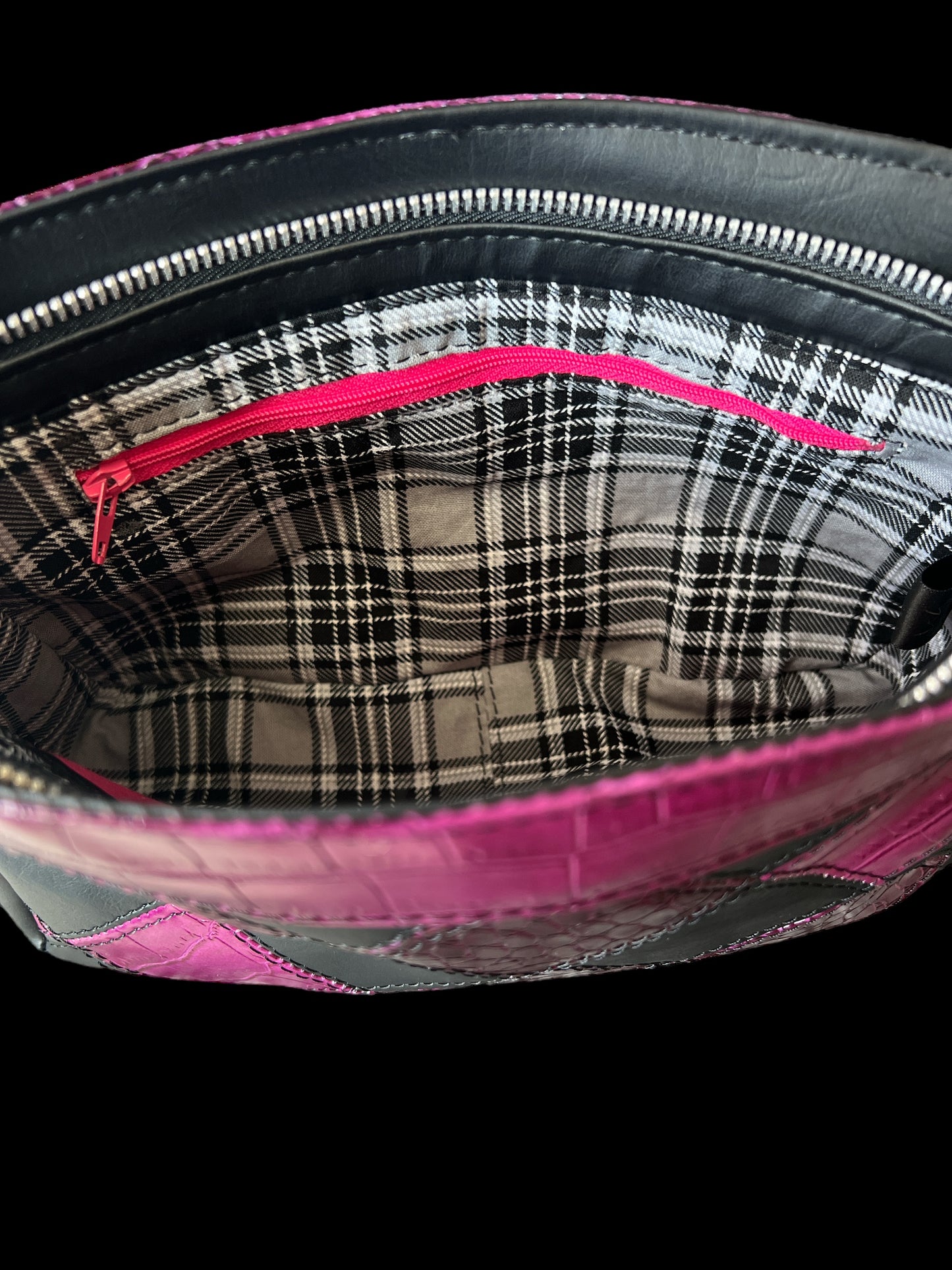 Purple Croc Crossbody Bag