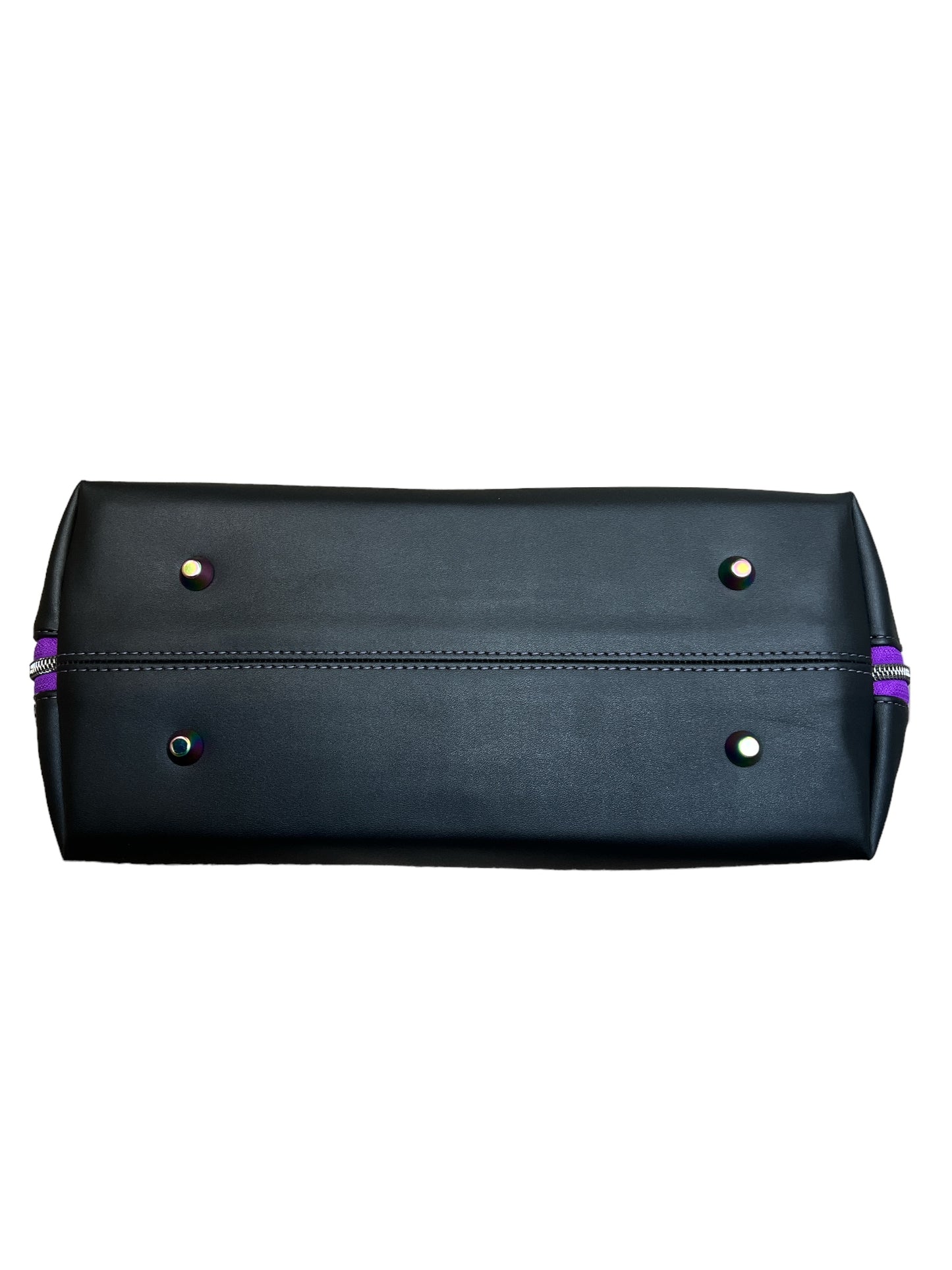 Purple Flowers & Skulls Bowler Bag